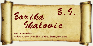 Borika Ikalović vizit kartica